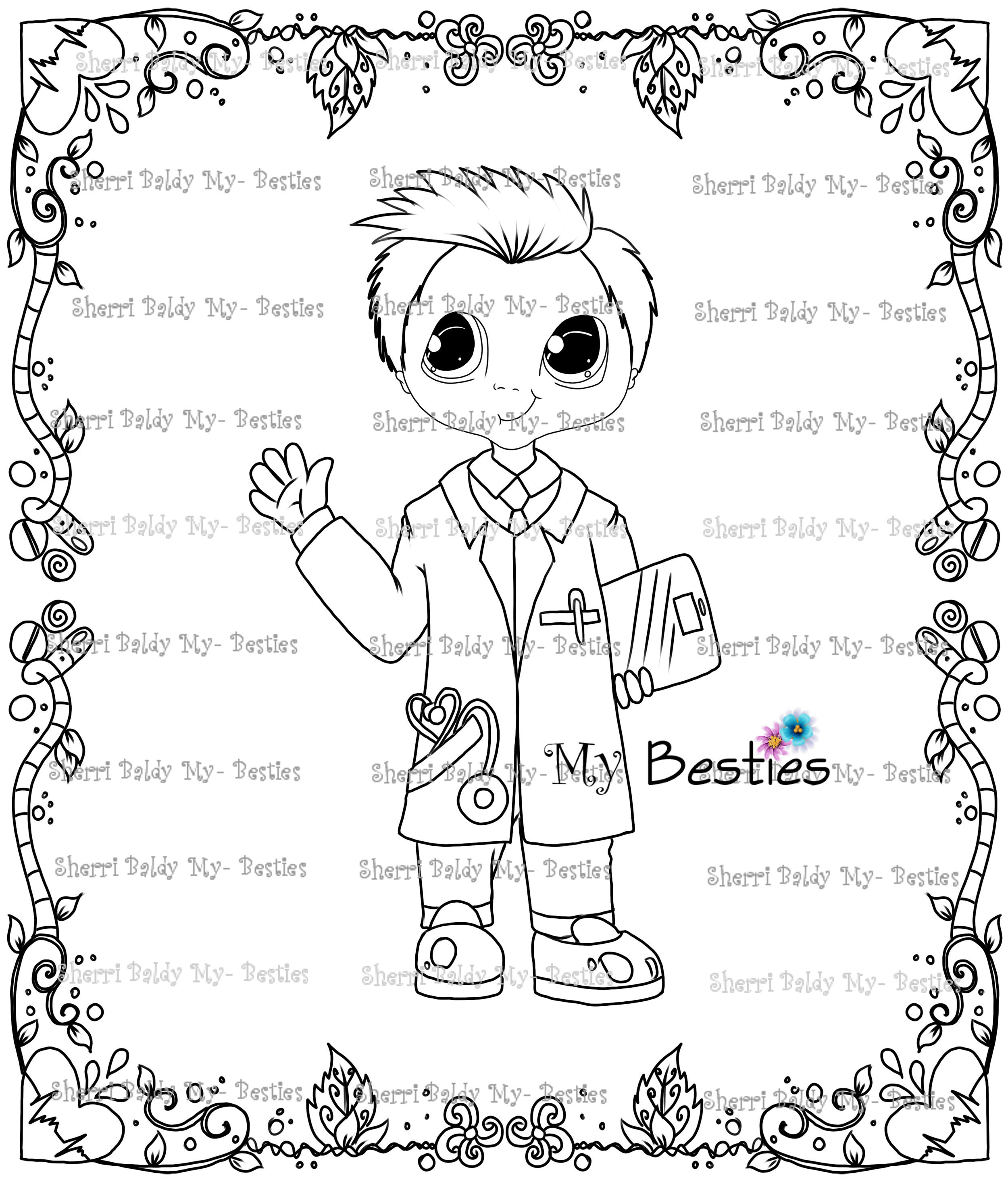 Download Instant Download My Besties Coloring Page Doll 11~Digi "Dr ~RX Nurse Get Well Besties" ~ My ...